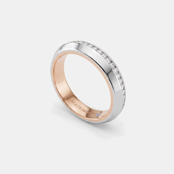 Filo interior y exterior con eternity, oro blanco por fuera, rosa por dentro