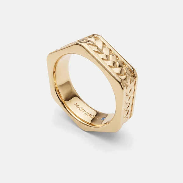 Argolla de él: Atenea, oro amarillo 9k