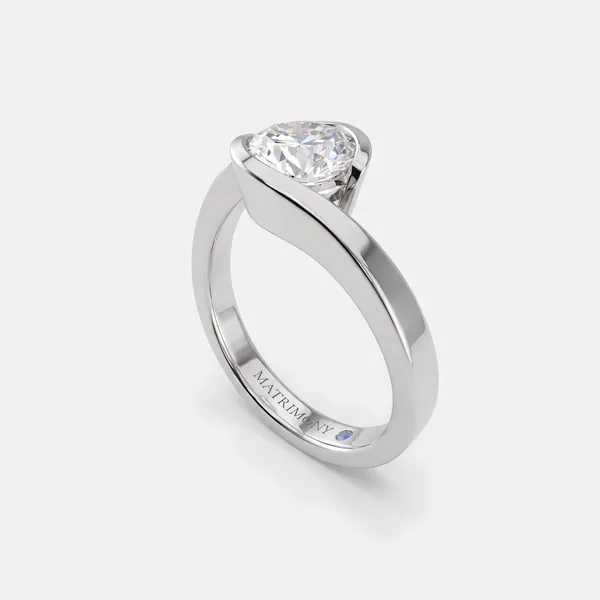 Alexandra, anillo de compromiso oro blanco 9k · circonia 1.0 ct