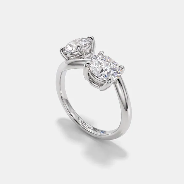 Inés, anillo de compromiso oro blanco 9k · circonia 1.0 ct