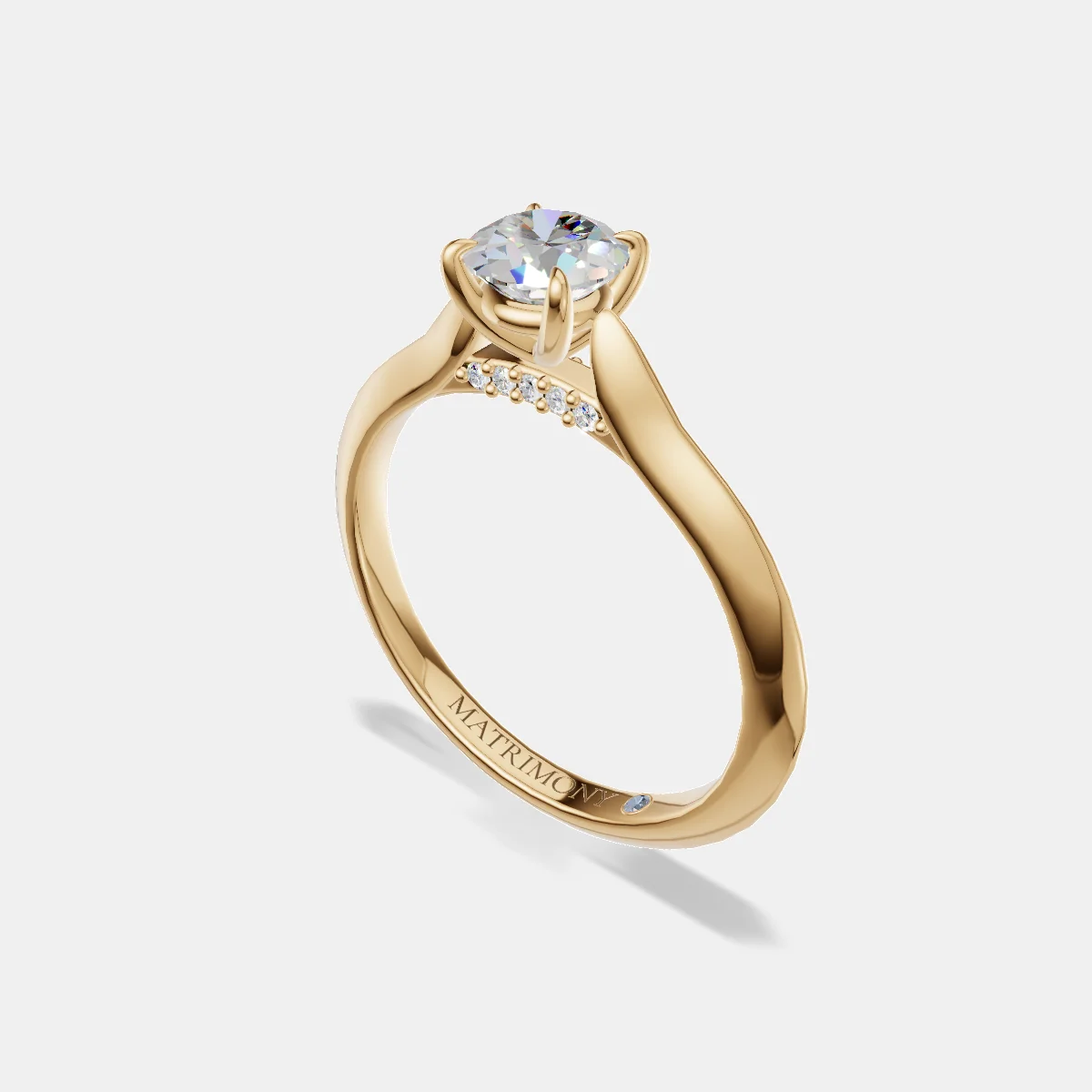 Anillo de compromiso Alejandra en oro amarillo