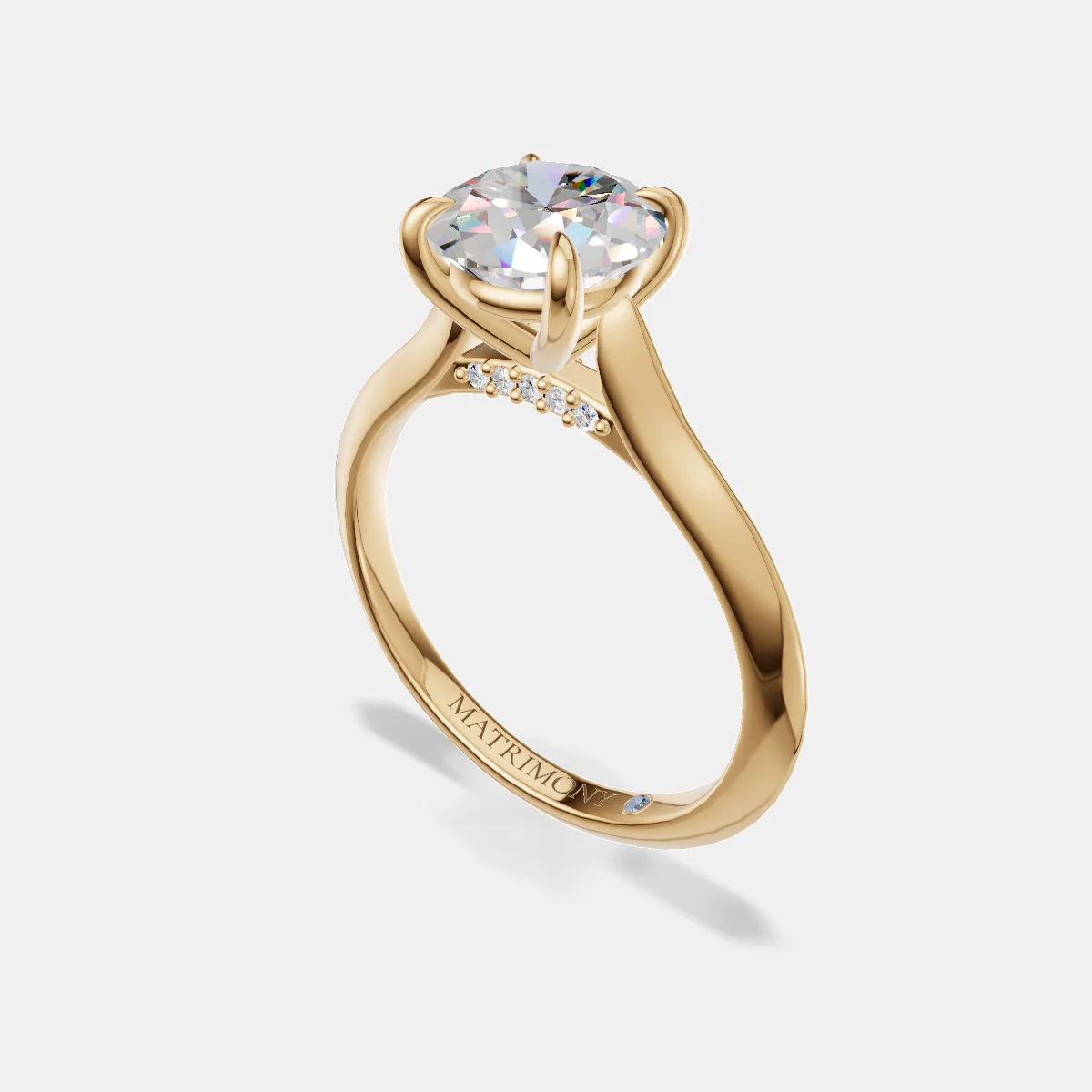 Anillo de compromiso Alejandra en oro amarillo