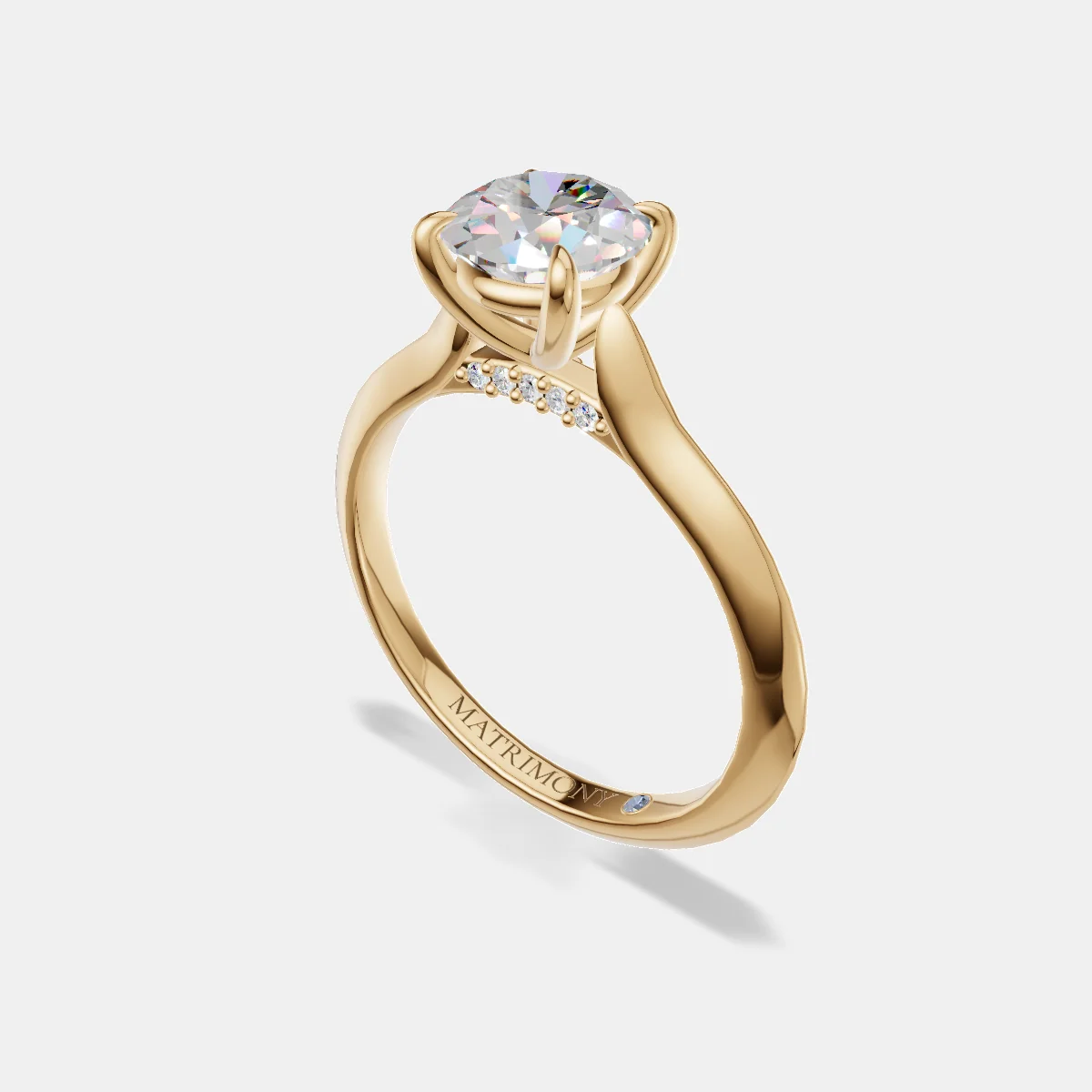 Anillo de compromiso Alejandra en oro amarillo