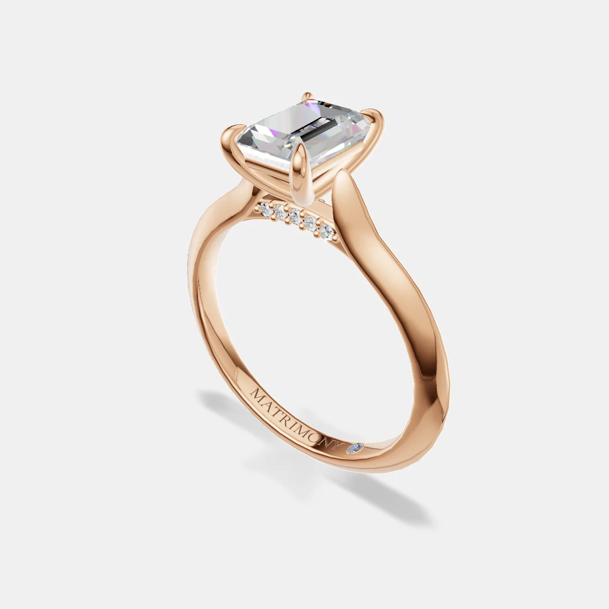 Anillo de compromiso Alejandra en oro rosa
