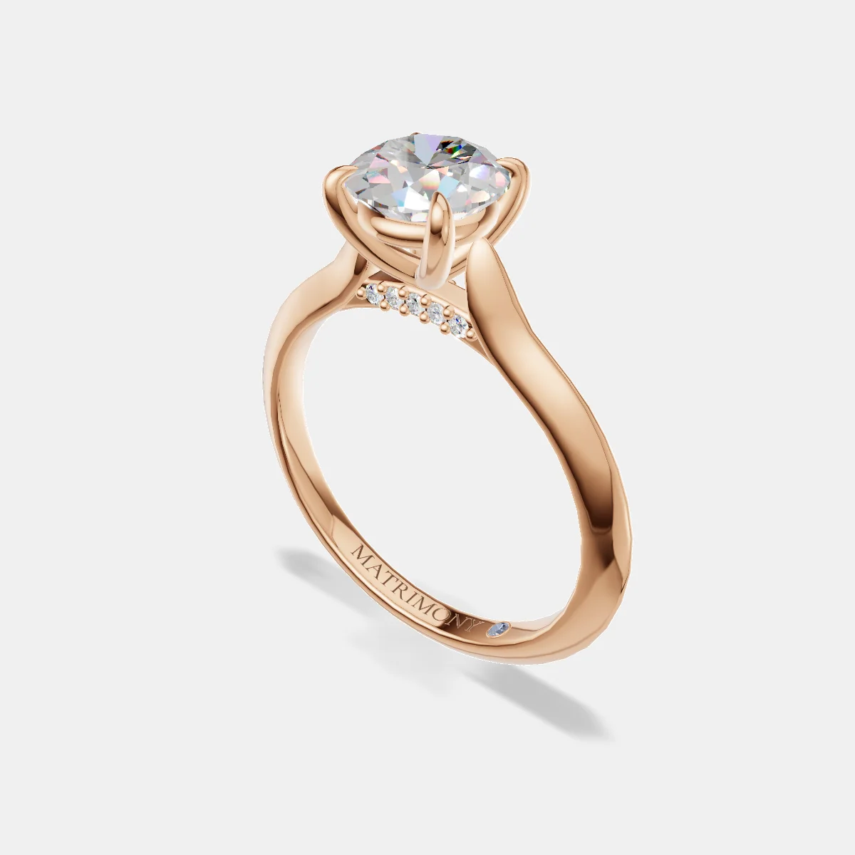 Anillo de compromiso Alejandra en oro rosa