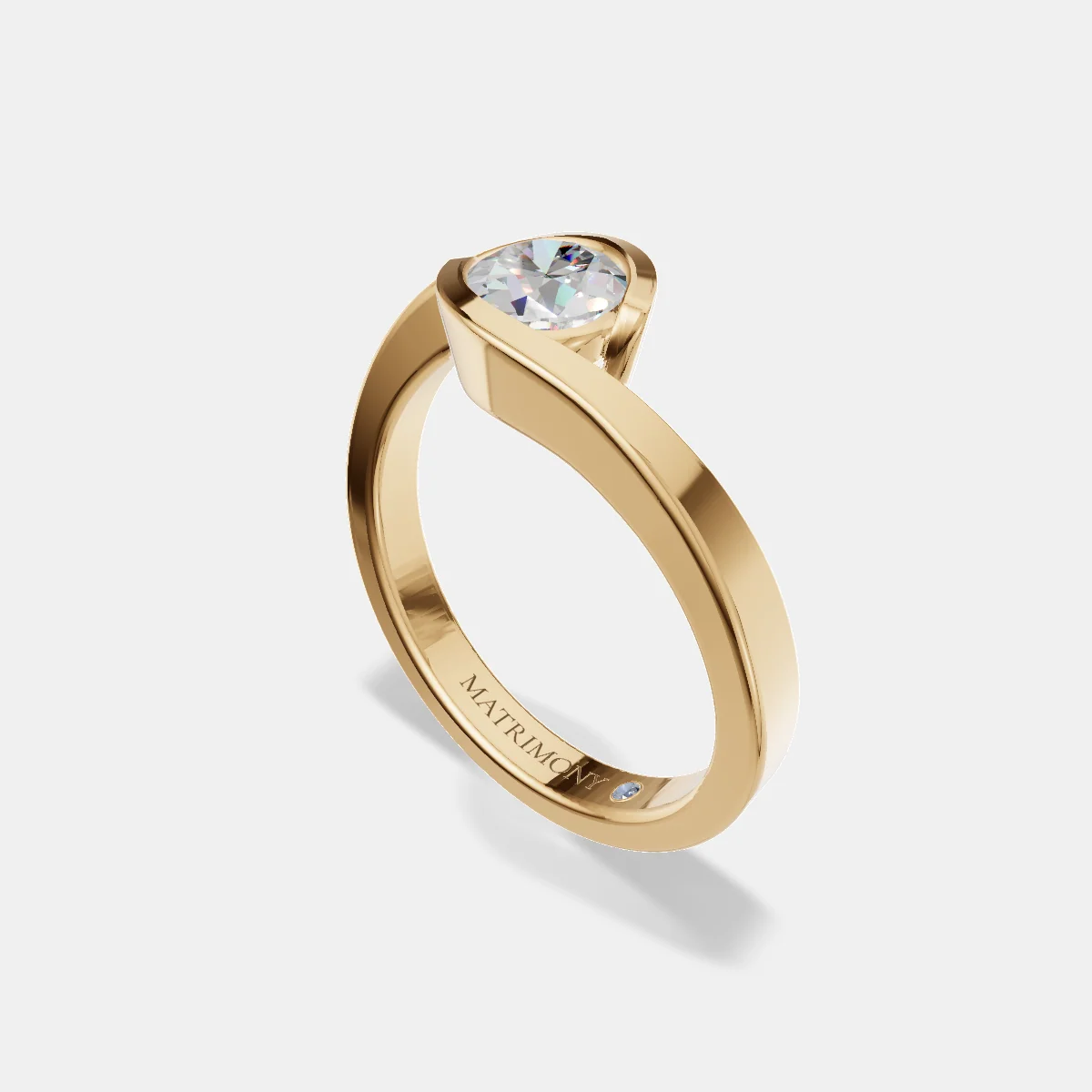 Anillo de compromiso Alexandra en oro amarillo