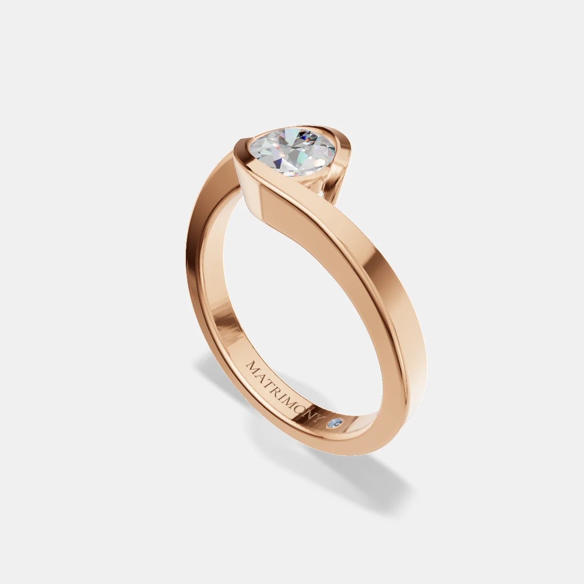 Anillo de compromiso Alexandra en oro rosa