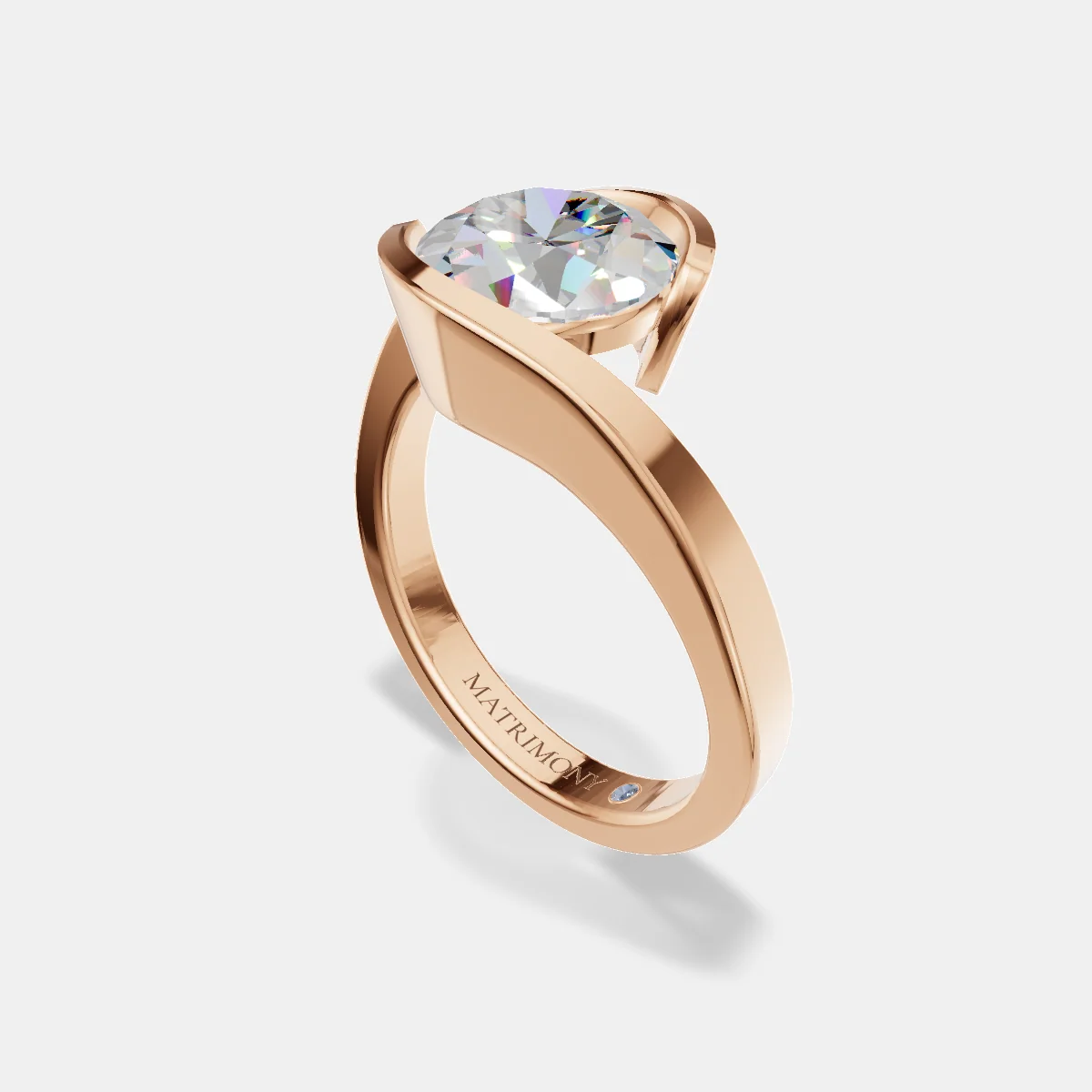 Anillo de compromiso Alexandra en oro rosa