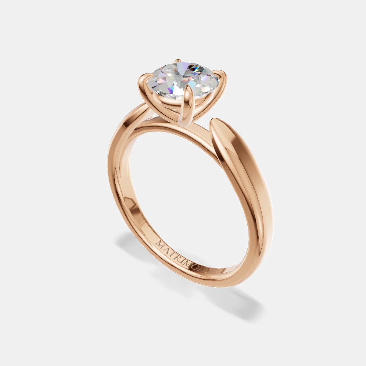 Anillo de compromiso Aurelia en oro rosa