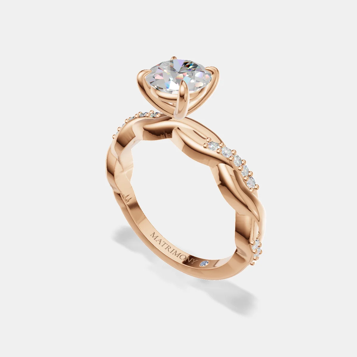 Anillo de compromiso Claudia en oro rosa