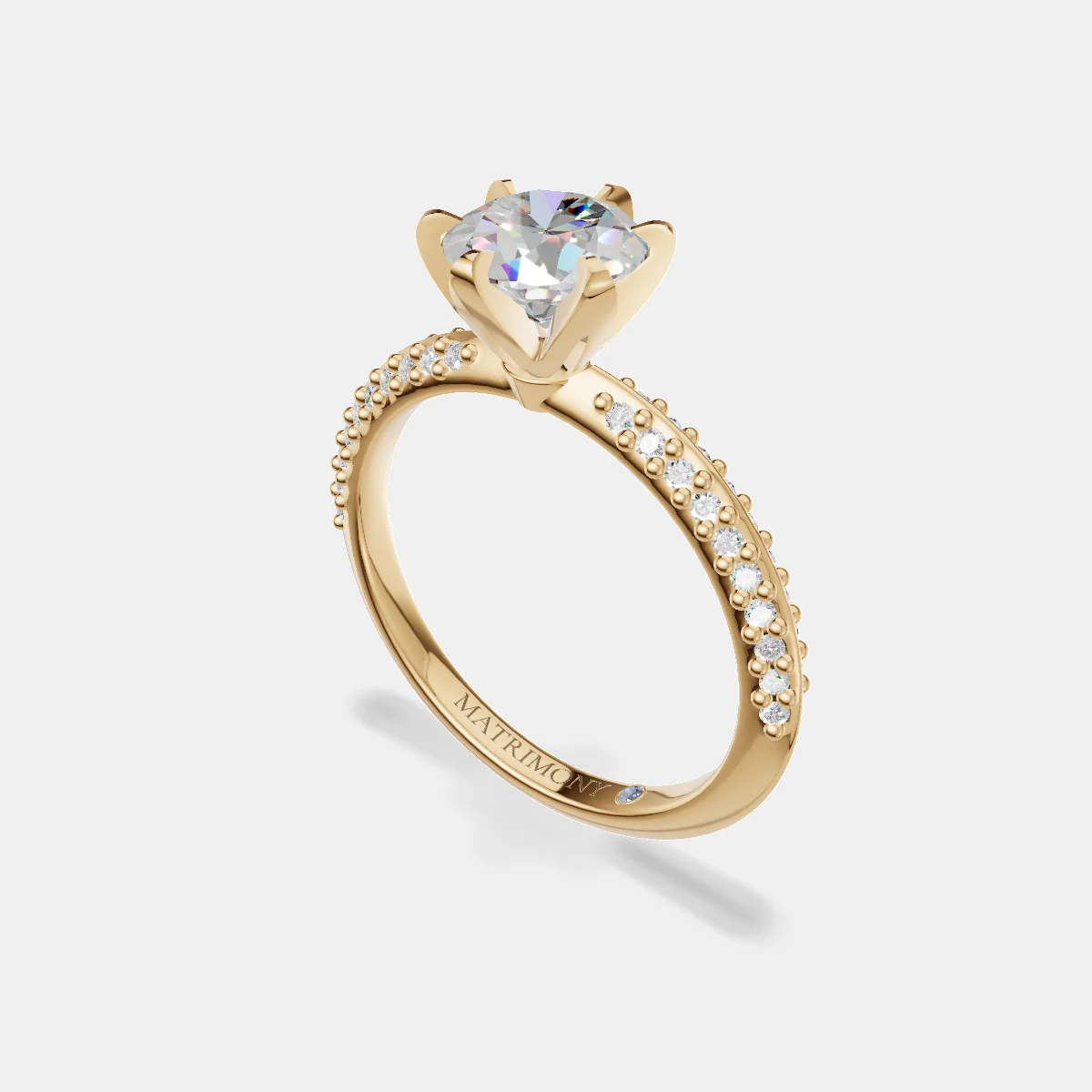 Anillo de compromiso Elena en oro amarillo