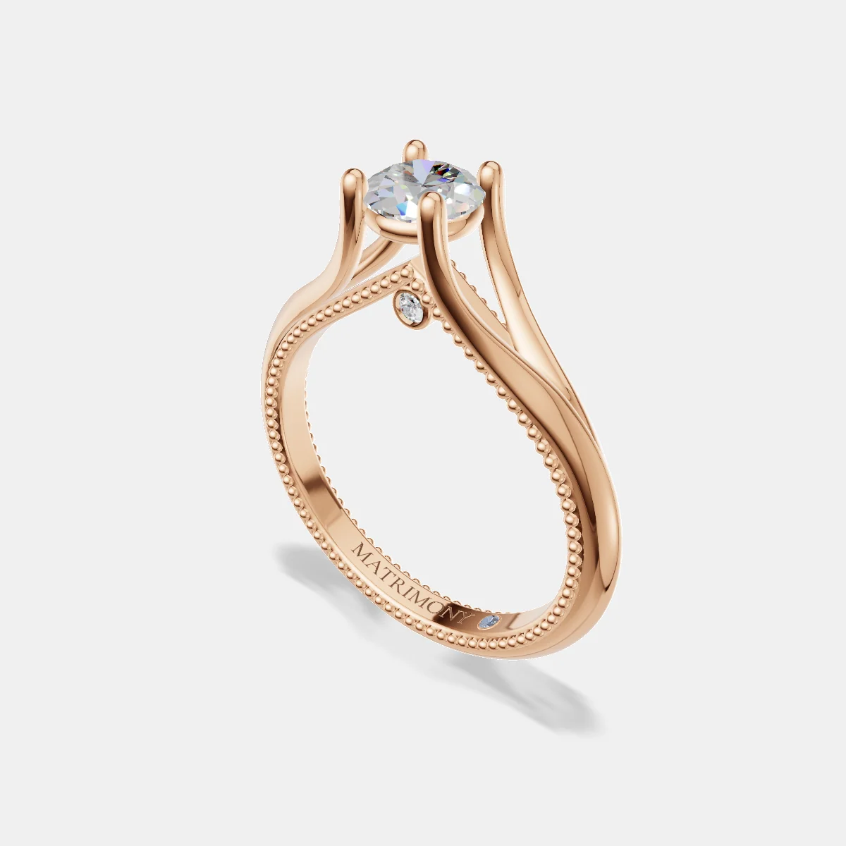 Anillo de compromiso Isabella en oro rosa