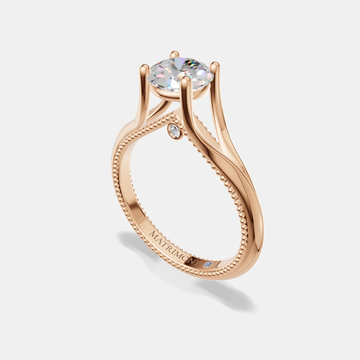 Anillo de compromiso Isabella en oro rosa