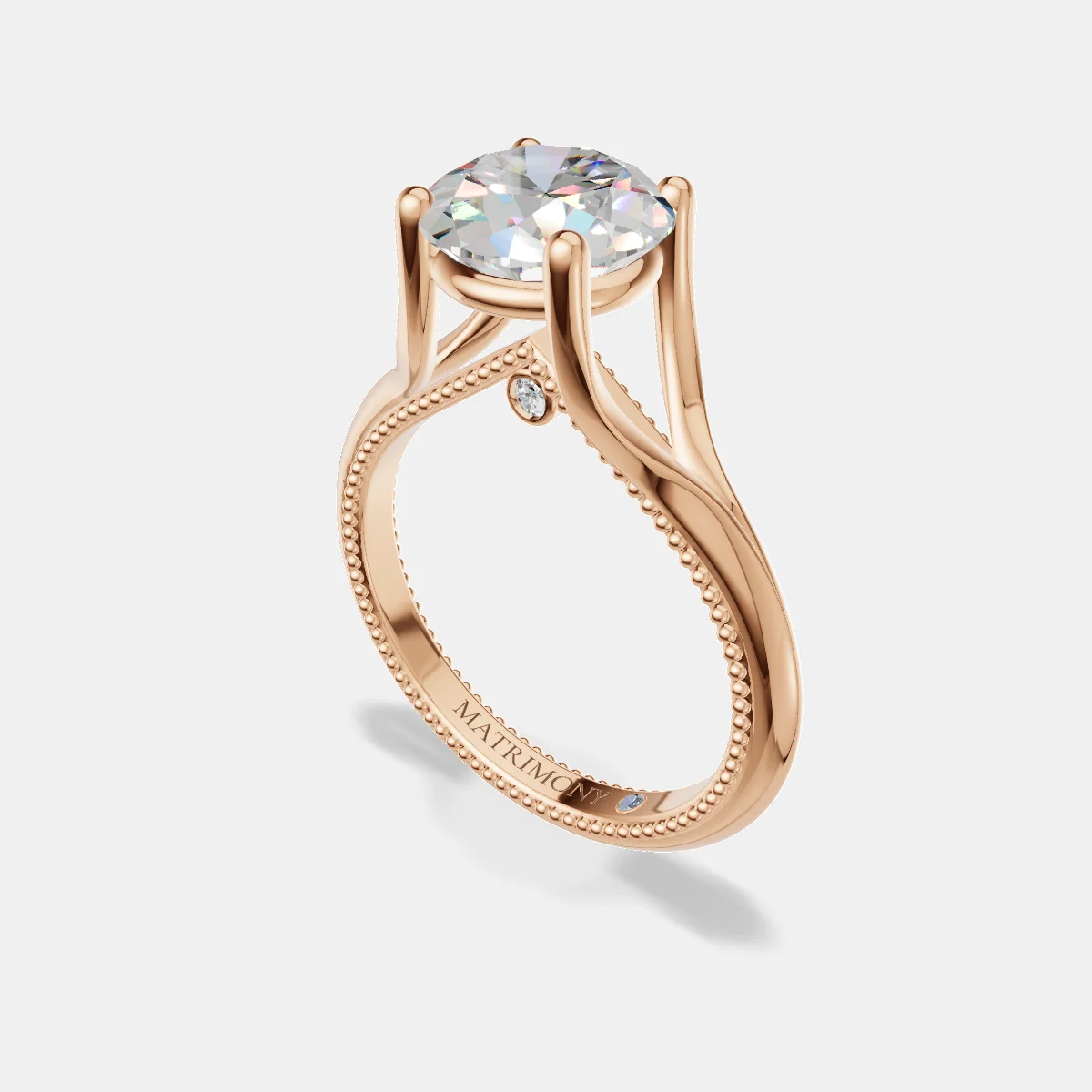 Anillo de compromiso Isabella en oro rosa