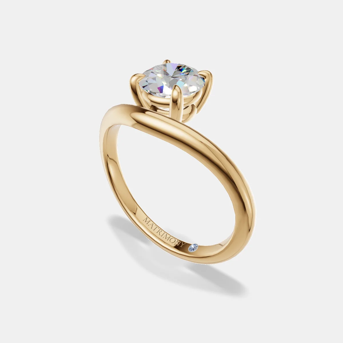 Anillo de compromiso Olivia en oro amarillo