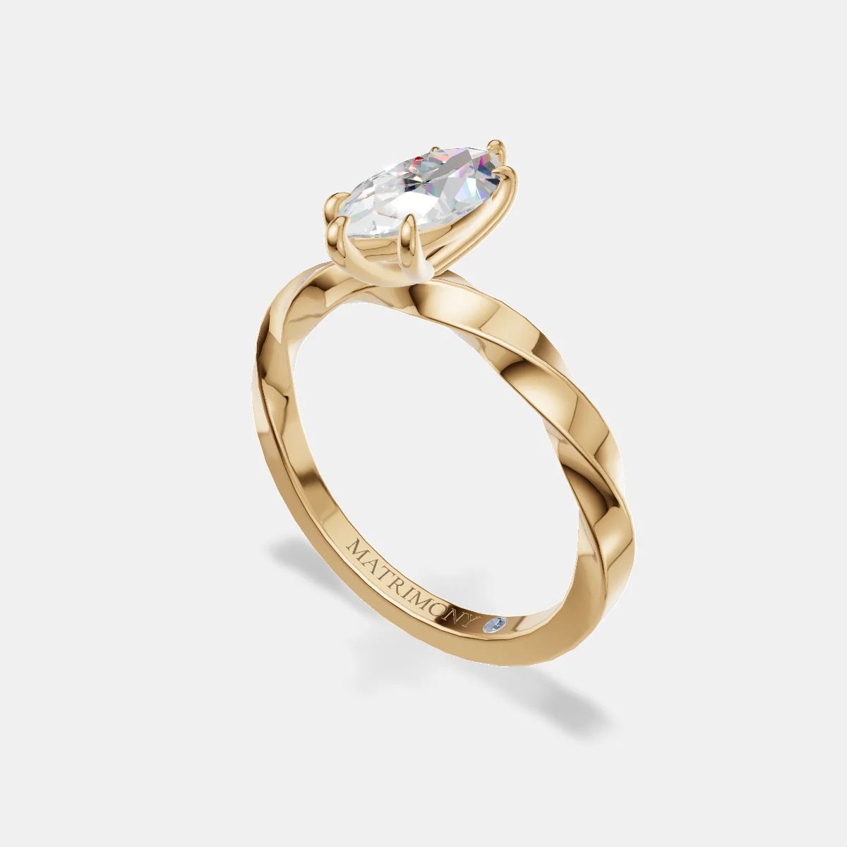 Anillo de compromiso Rebeca en oro amarillo